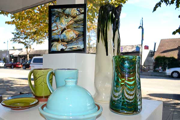 pottery in gibsons public art gallery gift shop