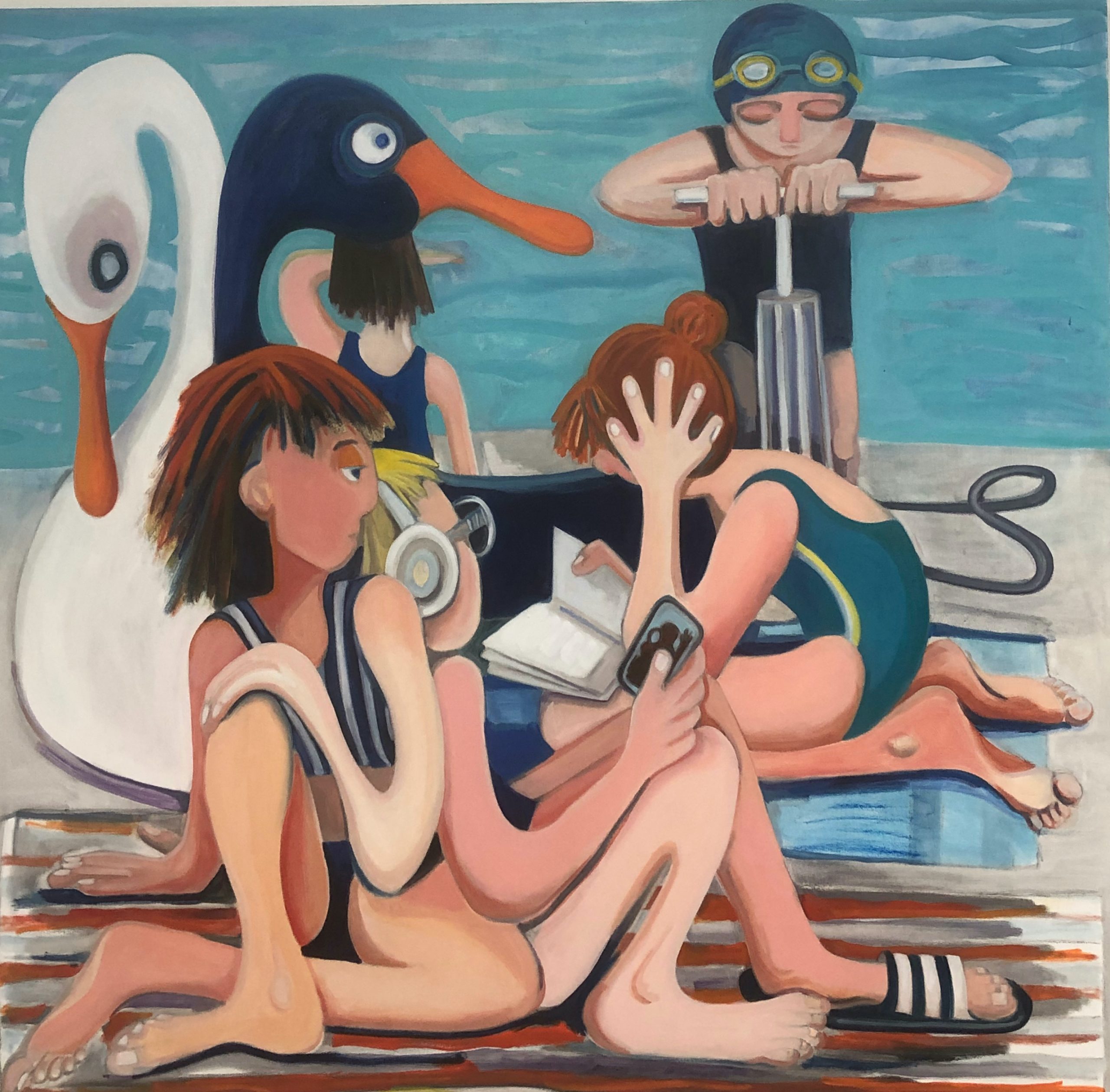 Public Pool (painting) Louise Dee @ Gibsons Public Art Gallery